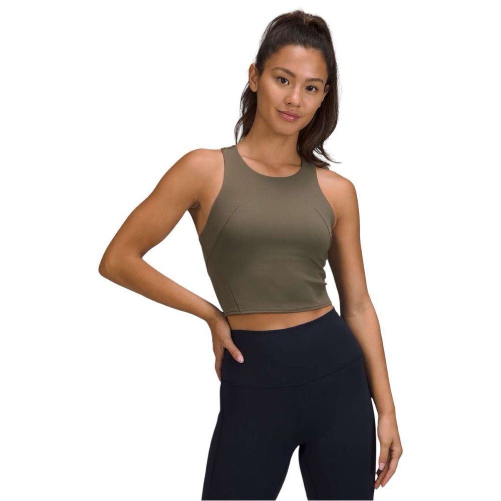 Lululemon Taupe Women's Fitted Crop Top